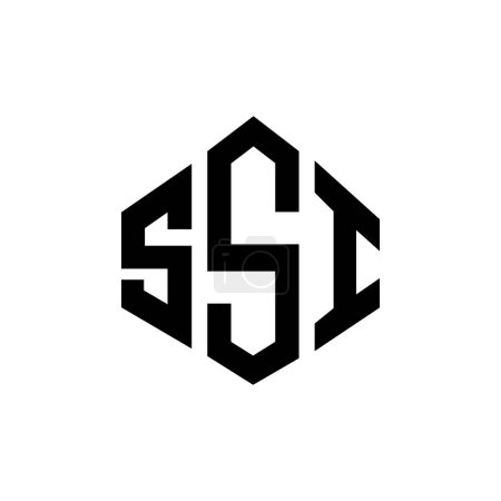 SSI letter logo design with polygon shape. SSI polygon and cube shape logo design. SSI hexagon vector logo template white and black colors. SSI monogram, business and real estate logo.