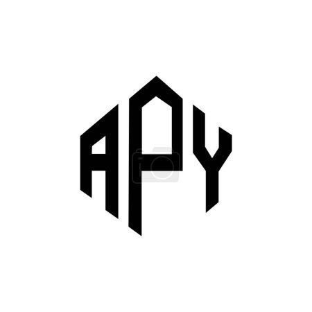 Ilustración de Diseño del logotipo de la letra APY con forma de polígono. Diseño de logotipo en forma de polígono y cubo APY. APY hexágono vector logotipo plantilla blanco y negro colores. Monograma de APY, logotipo de negocios y bienes raíces. - Imagen libre de derechos