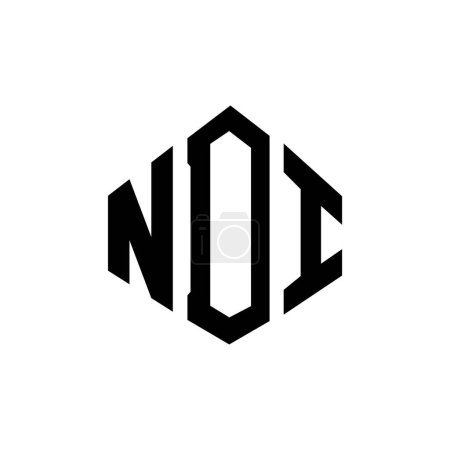 Illustration for NDI letter logo design with polygon shape. NDI polygon and cube shape logo design. NDI hexagon vector logo template white and black colors. NDI monogram, business and real estate logo. - Royalty Free Image
