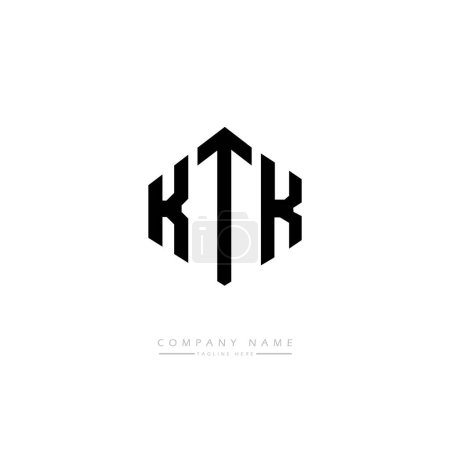 Ilustración de Diseño del logotipo de la letra KTK con forma de polígono. Diseño del logotipo en forma de cubo. Plantilla de logotipo de vector hexágono colores blanco y negro. Logotipo del monograma, del negocio y de bienes raíces. - Imagen libre de derechos