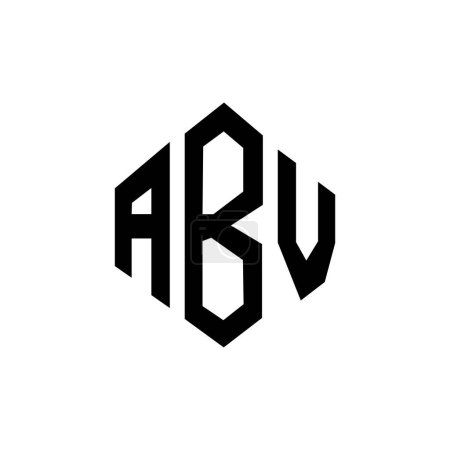 Ilustración de Diseño del logotipo de la letra ABV con forma de polígono. Diseño de logotipo en forma de polígono y cubo ABV. Plantilla de logotipo de vector hexágono ABV colores blanco y negro. Monograma de ABV, logotipo de negocios y bienes raíces. - Imagen libre de derechos