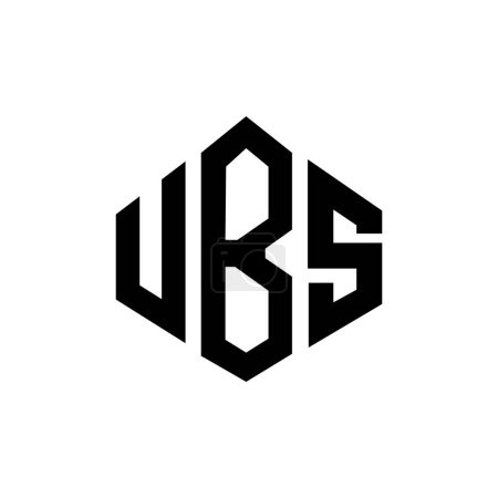 Téléchargez les illustrations : UBS lettre logo design avec forme de polygone. Logo UBS en forme de polygone et de cube. Modèle de logo vectoriel UBS hexagone blanc et noir. Monogramme UBS, logo commercial et immobilier. - en licence libre de droit