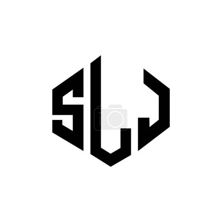 Illustration for SLJ letter logo design with polygon shape. SLJ polygon and cube shape logo design. SLJ hexagon vector logo template white and black colors. SLJ monogram, business and real estate logo. - Royalty Free Image