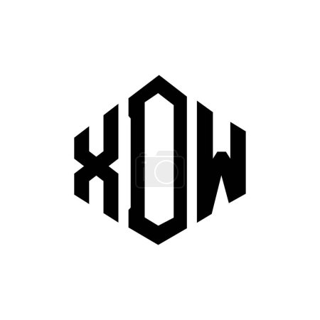Ilustración de XDW letter logo design with polygon shape. XDW polygon and cube shape logo design. XDW hexagon vector logo template white and black colors. XDW monogram, business and real estate logo. - Imagen libre de derechos