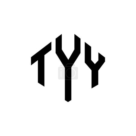 Téléchargez les illustrations : TYY letter logo design with polygon shape. TYY polygon and cube shape logo design. TYY hexagon vector logo template white and black colors. TYY monogram, business and real estate logo. - en licence libre de droit