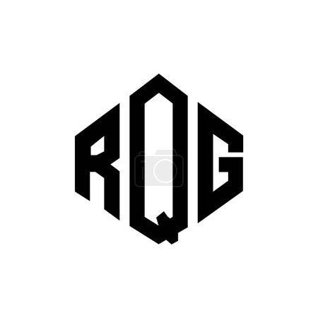 Illustration for RQG letter logo design with polygon shape. RQG polygon and cube shape logo design. RQG hexagon vector logo template white and black colors. RQG monogram, business and real estate logo. - Royalty Free Image