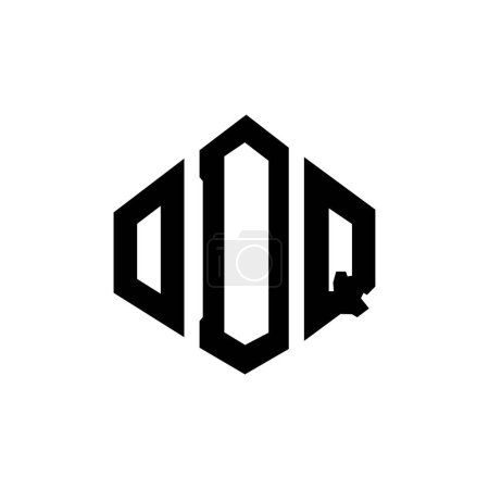 Illustration for ODQ letter logo design with polygon shape. ODQ polygon and cube shape logo design. ODQ hexagon vector logo template white and black colors. ODQ monogram, business and real estate logo. - Royalty Free Image