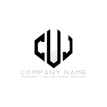 Illustration for CUJ letter logo design with polygon shape. CUJ polygon and cube shape logo design. CUJ hexagon vector logo template white and black colors. CUJ monogram, business and real estate logo. - Royalty Free Image