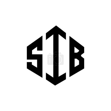 Téléchargez les illustrations : SIB lettre logo design avec forme de polygone. SIB polygone et forme de cube logo design. Modèle de logo vectoriel SIB hexagone blanc et noir. Monogramme SIB, logo commercial et immobilier. - en licence libre de droit