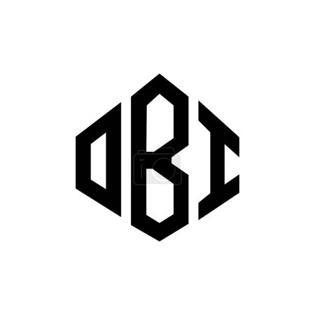 Illustration for OBI letter logo design with polygon shape. OBI polygon and cube shape logo design. OBI hexagon vector logo template white and black colors. OBI monogram, business and real estate logo. - Royalty Free Image