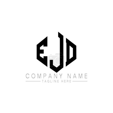 Illustration for EJD letter logo design with polygon shape. EJD polygon and cube shape logo design. EJD hexagon vector logo template white and black colors. EJD monogram, business and real estate logo. - Royalty Free Image