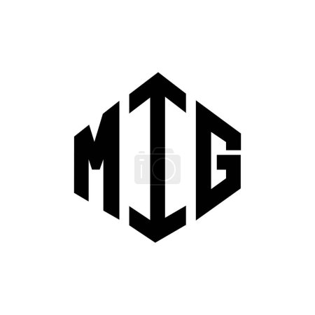 Illustration for MIG letter logo design with polygon shape. MIG polygon and cube shape logo design. MIG hexagon vector logo template white and black colors. MIG monogram, business and real estate logo. - Royalty Free Image