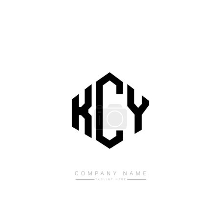 Téléchargez les illustrations : KCY lettre logo design avec forme de polygone. Conception de logo en forme de cube. Modèle de logo vectoriel hexagone couleurs blanches et noires. Logo monogramme, affaires et immobilier. - en licence libre de droit