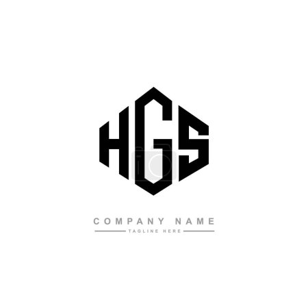Téléchargez les illustrations : HGS lettre logo design avec forme de polygone. Logo en forme de cube et polygone HGS. Modèle de logo vectoriel hexagonal HGS blanc et noir. Monogramme HGS, logo commercial et immobilier. - en licence libre de droit