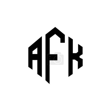 Illustration for AFK letter logo design with polygon shape. AFK polygon and cube shape logo design. AFK hexagon vector logo template white and black colors. AFK monogram, business and real estate logo. - Royalty Free Image