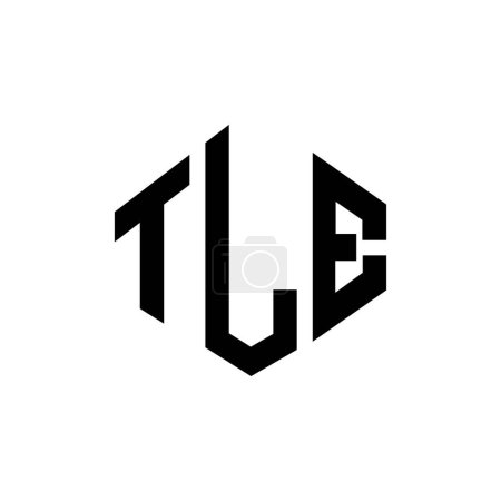 Illustration for TLE letter logo design with polygon shape. TLE polygon and cube shape logo design. TLE hexagon vector logo template white and black colors. TLE monogram, business and real estate logo. - Royalty Free Image