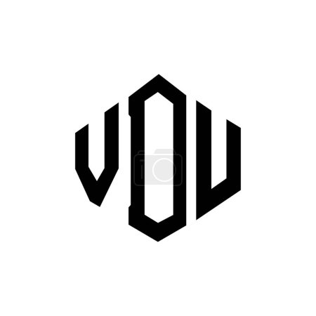 Téléchargez les illustrations : VDU lettre logo design avec forme de polygone. VDU polygone et forme de cube logo design. Modèle de logo vectoriel hexagonal VDU blanc et noir. Monogramme VDU, logo commercial et immobilier. - en licence libre de droit
