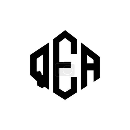 Illustration for QEA letter logo design with polygon shape. QEA polygon and cube shape logo design. QEA hexagon vector logo template white and black colors. QEA monogram, business and real estate logo. - Royalty Free Image