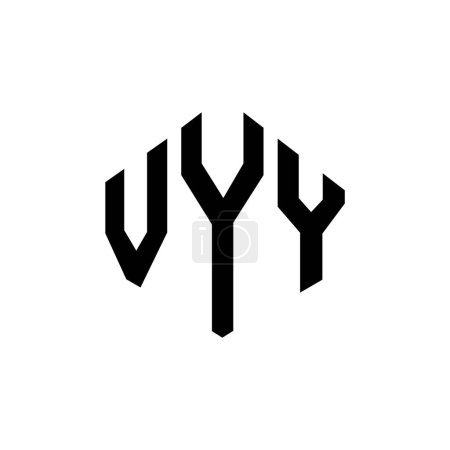 Ilustración de VYY letter logo design with polygon shape. VYY polygon and cube shape logo design. VYY hexagon vector logo template white and black colors. VYY monogram, business and real estate logo. - Imagen libre de derechos