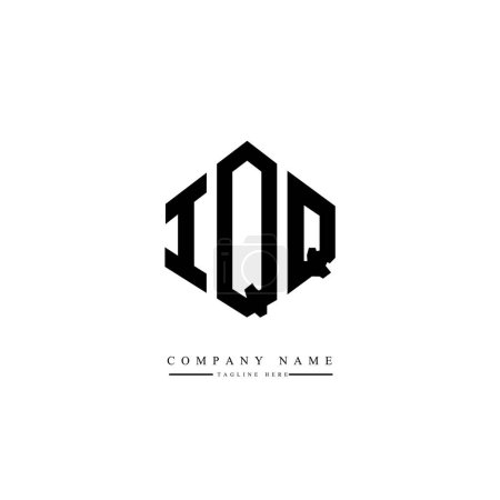 Illustration for IQQ letter logo design with polygon shape. Cube shape logo design. Hexagon vector logo template white and black colors. Monogram, business and real estate logo. - Royalty Free Image