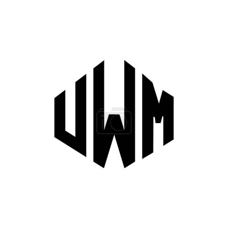 Illustration for UWM letter logo design with polygon shape. UWM polygon and cube shape logo design. UWM hexagon vector logo template white and black colors. UWM monogram, business and real estate logo. - Royalty Free Image
