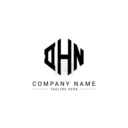 Ilustración de DHN letter logo design with polygon shape. DHN polygon and cube shape logo design. DHN hexagon vector logo template white and black colors. DHN monogram, business and real estate logo. - Imagen libre de derechos