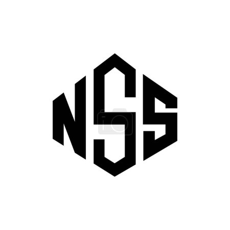 Illustration for NSS letter logo design with polygon shape. NSS polygon and cube shape logo design. NSS hexagon vector logo template white and black colors. NSS monogram, business and real estate logo. - Royalty Free Image