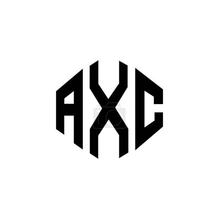 Ilustración de AXC letter logo design with polygon shape. AXC polygon and cube shape logo design. AXC hexagon vector logo template white and black colors. AXC monogram, business and real estate logo.AXC letter logo design with polygon shape. AXC polygon and cube sh - Imagen libre de derechos