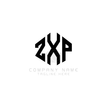 Illustration for ZXP letter logo design with polygon shape. ZXP polygon and cube shape logo design. ZXP hexagon vector logo template white and black colors. ZXP monogram, business and real estate logo. - Royalty Free Image
