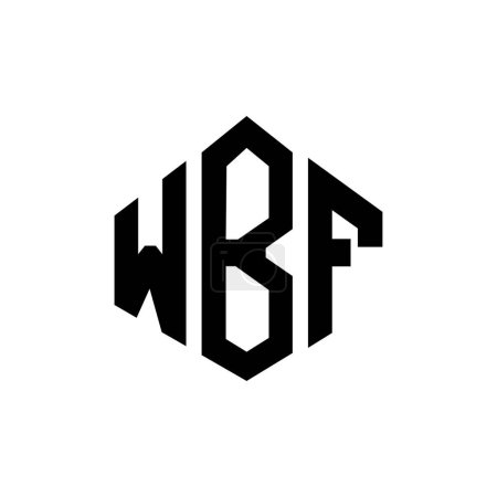 Téléchargez les illustrations : WBF lettre logo design avec forme de polygone. WBF polygone et forme de cube logo design. Modèle de logo vectoriel hexagonal WBF blanc et noir. Monogramme WBF, logo commercial et immobilier. - en licence libre de droit