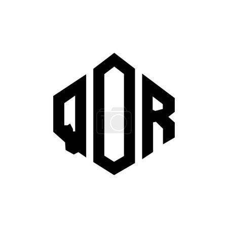 Foto de Diseño del logotipo de la letra QOR con forma de polígono. Diseño del logo en forma de polígono y cubo QOR. Plantilla de logotipo de vectores hexágono QOR colores blanco y negro. Monograma QOR, logotipo de negocios e inmuebles. - Imagen libre de derechos