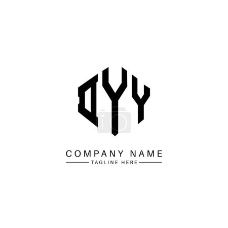 Illustration for DYY letter logo design with polygon shape. DYY polygon and cube shape logo design. DYY hexagon vector logo template white and black colors. DYY monogram, business and real estate logo. - Royalty Free Image