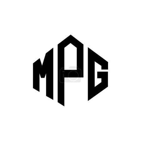 Téléchargez les illustrations : MPG lettre logo design avec forme de polygone. MPG polygone et forme de cube logo design. Modèle de logo vectoriel MPG hexagone couleurs blanches et noires. Monogramme MPG, logo commercial et immobilier. - en licence libre de droit