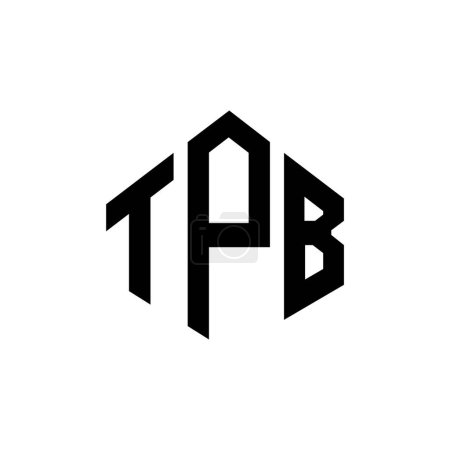 Illustration for TPB letter logo design with polygon shape. TPB polygon and cube shape logo design. TPB hexagon vector logo template white and black colors. TPB monogram, business and real estate logo. - Royalty Free Image