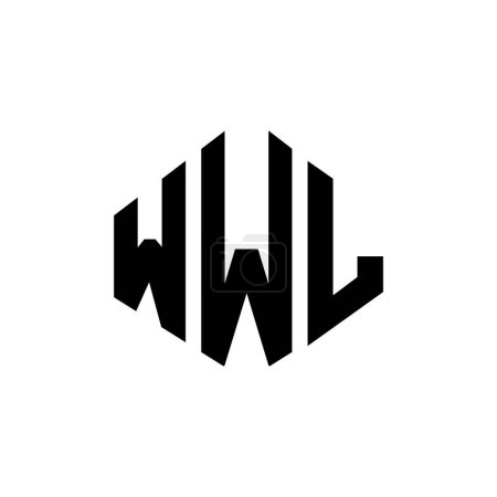 Illustration for WWL letter logo design with polygon shape. WWL polygon and cube shape logo design. WWL hexagon vector logo template white and black colors. WWL monogram, business and real estate logo. - Royalty Free Image