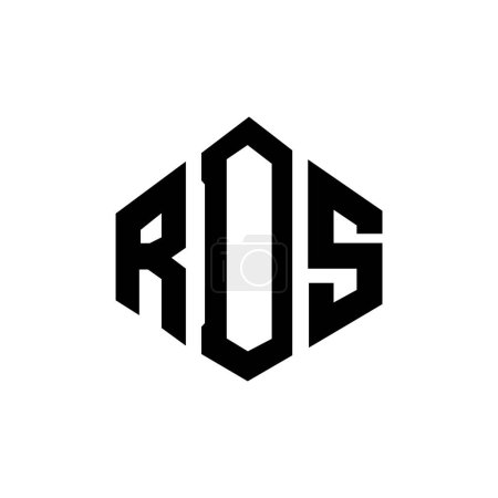 Ilustración de RDS letter logo design with polygon shape. RDS polygon and cube shape logo design. RDS hexagon vector logo template white and black colors. RDS monogram, business and real estate logo. - Imagen libre de derechos