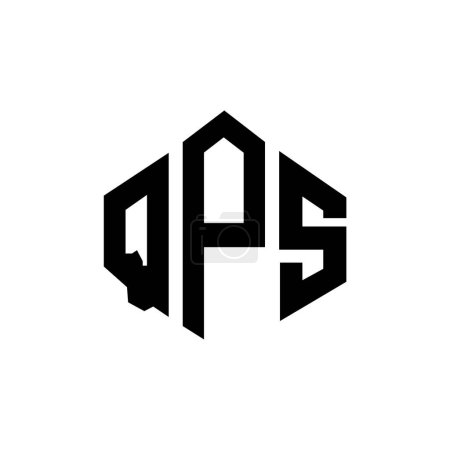 Illustration for QPS letter logo design with polygon shape. QPS polygon and cube shape logo design. QPS hexagon vector logo template white and black colors. QPS monogram, business and real estate logo. - Royalty Free Image