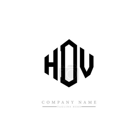 Ilustración de HDV letter logo design with polygon shape. HDV polygon and cube shape logo design. HDV hexagon vector logo template white and black colors. HDV monogram, business and real estate logo. - Imagen libre de derechos