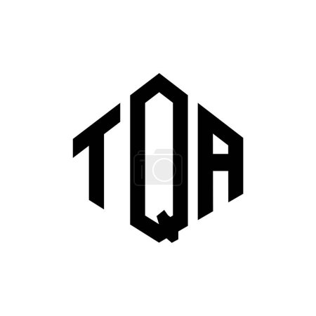 Illustration for TQA letter logo design with polygon shape. TQA polygon and cube shape logo design. TQA hexagon vector logo template white and black colors. TQA monogram, business and real estate logo. - Royalty Free Image