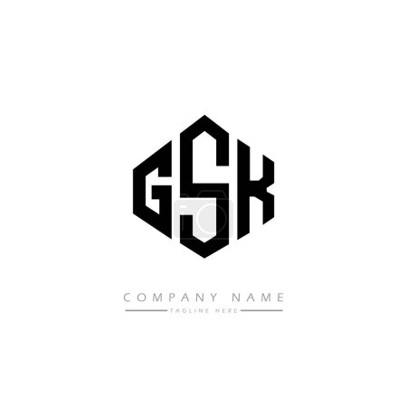 Ilustración de GSK carta inicial logotipo plantilla vector - Imagen libre de derechos
