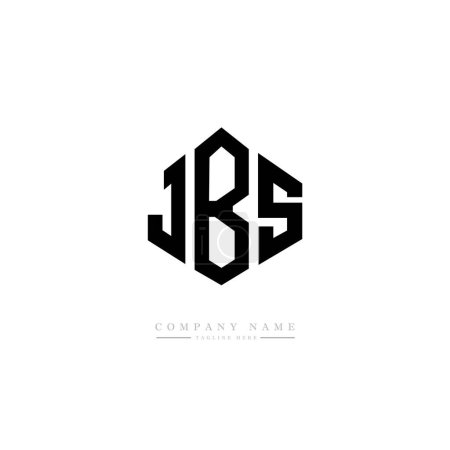 Illustration for JBS letter logo design with polygon shape. JBS polygon and cube shape logo design. JBS hexagon vector logo template white and black colors. JBS monogram, business and real estate logo. - Royalty Free Image