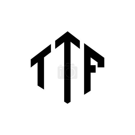 Téléchargez les illustrations : TTF lettre logo design avec forme de polygone. TTF polygone et forme de cube logo design. Modèle de logo vectoriel hexagonal TTF blanc et noir. Monogramme TTF, logo commercial et immobilier. - en licence libre de droit