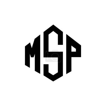 Illustration for MSP letter logo design with polygon shape. MSP polygon and cube shape logo design. MSP hexagon vector logo template white and black colors. MSP monogram, business and real estate logo. - Royalty Free Image