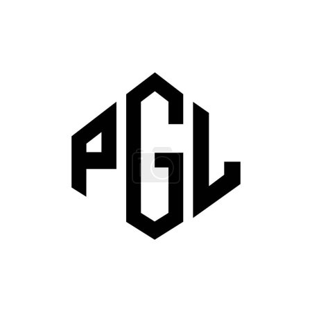Ilustración de PGL letter logo design with polygon shape. PGL polygon and cube shape logo design. PGL hexagon vector logo template white and black colors. PGL monogram, business and real estate logo. - Imagen libre de derechos