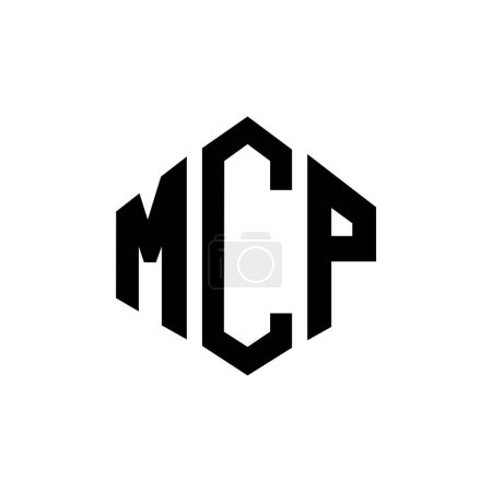 Ilustración de Diseño del logotipo de la letra MCP con forma de polígono. Diseño del logo en forma de polígono y cubo MCP. Plantilla MCP hexágono vector logo blanco y negro colores. Monograma MCP, logotipo de negocios e inmuebles. - Imagen libre de derechos