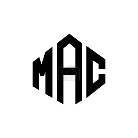 Ilustración de Diseño del logotipo de la letra MAC con forma de polígono. Diseño del logo en forma de polígono y cubo MAC. Plantilla MAC hexágono vector logo blanco y negro colores. Monograma MAC, logotipo de negocios e inmuebles. - Imagen libre de derechos