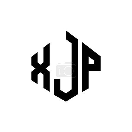 Ilustración de Diseño del logotipo de la letra XJP con forma de polígono. Diseño del logotipo en forma de polígono y cubo XJP. XJP hexágono vector logotipo plantilla blanco y negro colores. Monograma XJP, logotipo de negocios e inmuebles. - Imagen libre de derechos