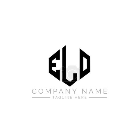 Illustration for ELO letter logo design with polygon shape. ELO polygon and cube shape logo design. ELO hexagon vector logo template white and black colors. ELO monogram, business and real estate logo. - Royalty Free Image