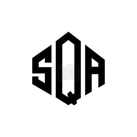 Illustration for SQA letter logo design with polygon shape. SQA polygon and cube shape logo design. SQA hexagon vector logo template white and black colors. SQA monogram, business and real estate logo. - Royalty Free Image