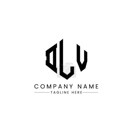 Illustration for DLV letter logo design with polygon shape. DLV polygon and cube shape logo design. DLV hexagon vector logo template white and black colors. DLV monogram, business and real estate logo. - Royalty Free Image